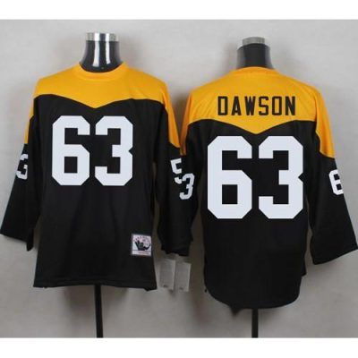 Mitchell And Ness 1967 Pittsburgh Steelers #63 Dermontti Dawson Black/Yelllow Throwback Stitched NFL Jersey