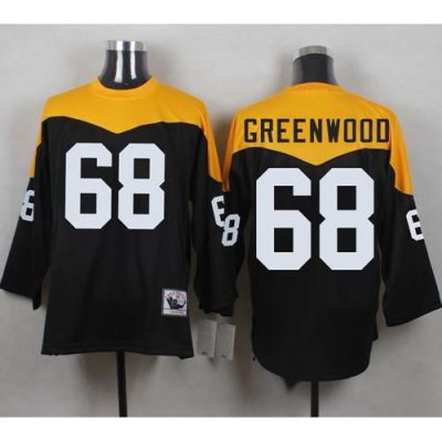 Mitchell And Ness 1967 Pittsburgh Steelers #68 L.C. Greenwood Black/Yelllow Throwback Stitched NFL Jersey