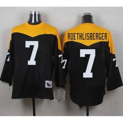 Mitchell And Ness 1967 Pittsburgh Steelers #7 Ben Roethlisberger Black/Yelllow Throwback Stitched NFL Jersey