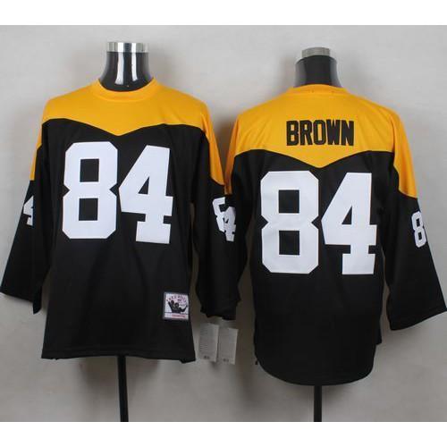 Mitchell And Ness 1967 Pittsburgh Steelers #84 Antonio Brown Black/Yelllow Throwback Stitched NFL Jersey