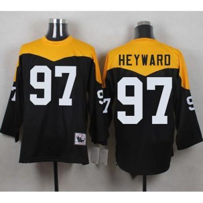 Mitchell And Ness 1967 Pittsburgh Steelers #97 Cameron Heyward Black/Yelllow Throwback Stitched NFL Jersey
