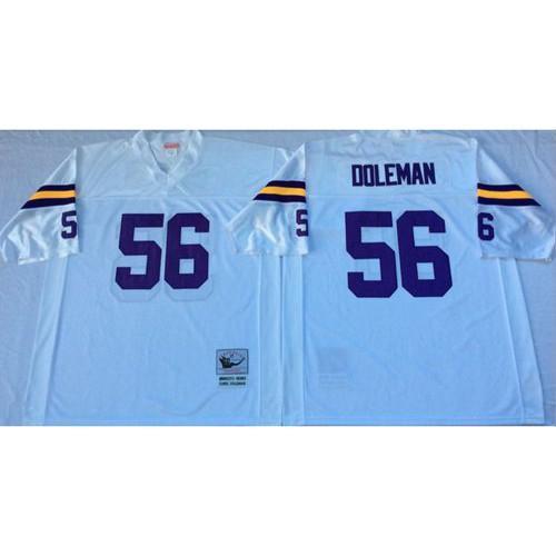 Mitchell And Ness Minnesota Vikings #56 Chris Doleman White Throwback Stitched NFL Jersey