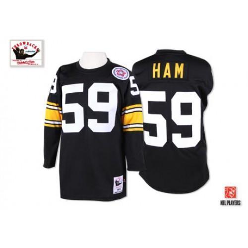 Mitchell And Ness Pittsburgh Steelers #59 Jack Ham Black Stitched Jersey