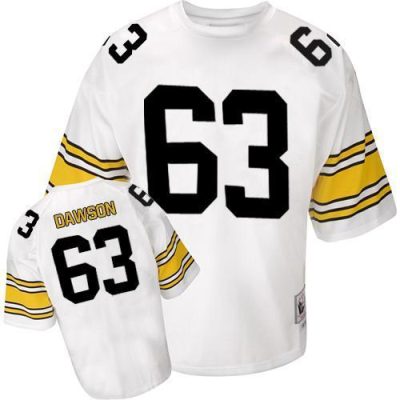 Mitchell And Ness Pittsburgh Steelers #63 Dermontti Dawson White Stitched NFL Jersey