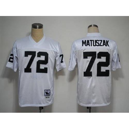 Mitchell and Ness Las Vegas Raiders #72 John Matuszak White Stitched NFL Jersey