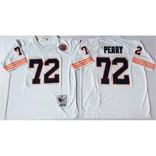 Mitchell&Ness Chicago Bears #72 William Perry White Big No. Throwback Stitched NFL Jersey
