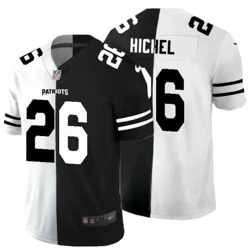 New England Patriots #26 Sony Michel Black V White Peace Split Nike Vapor Untouchable Limited NFL Jersey