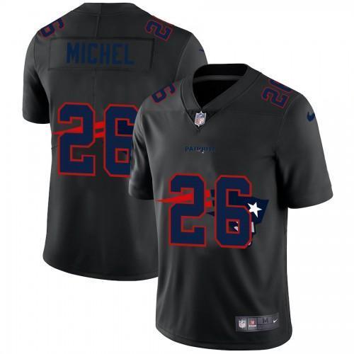 New England Patriots #26 Sony Michel Nike Team Logo Dual Overlap Limited NFL Jersey Black