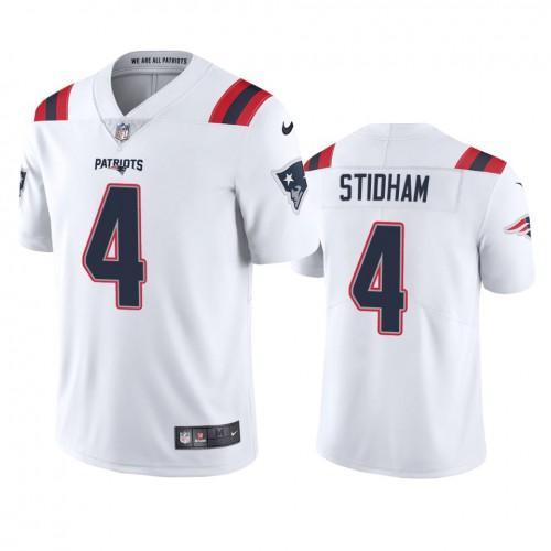 New England Patriots #4 Jarrett Stidham Nike White 2020 Vapor Limited Jersey