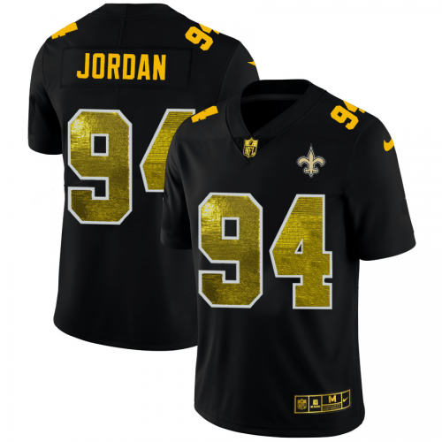 New Orleans New Orleans Saints #94 Cameron Jordan Black Nike Golden Sequin Vapor Limited NFL Jersey