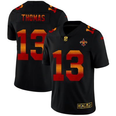New Orleans Saints #13 Michael Thomas Black Nike Red Orange Stripe Vapor Limited NFL Jersey