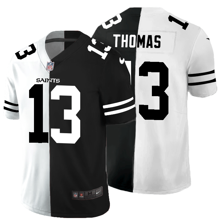 New Orleans Saints #13 Michael Thomas Black V White Peace Split Nike Vapor Untouchable Limited NFL Jersey