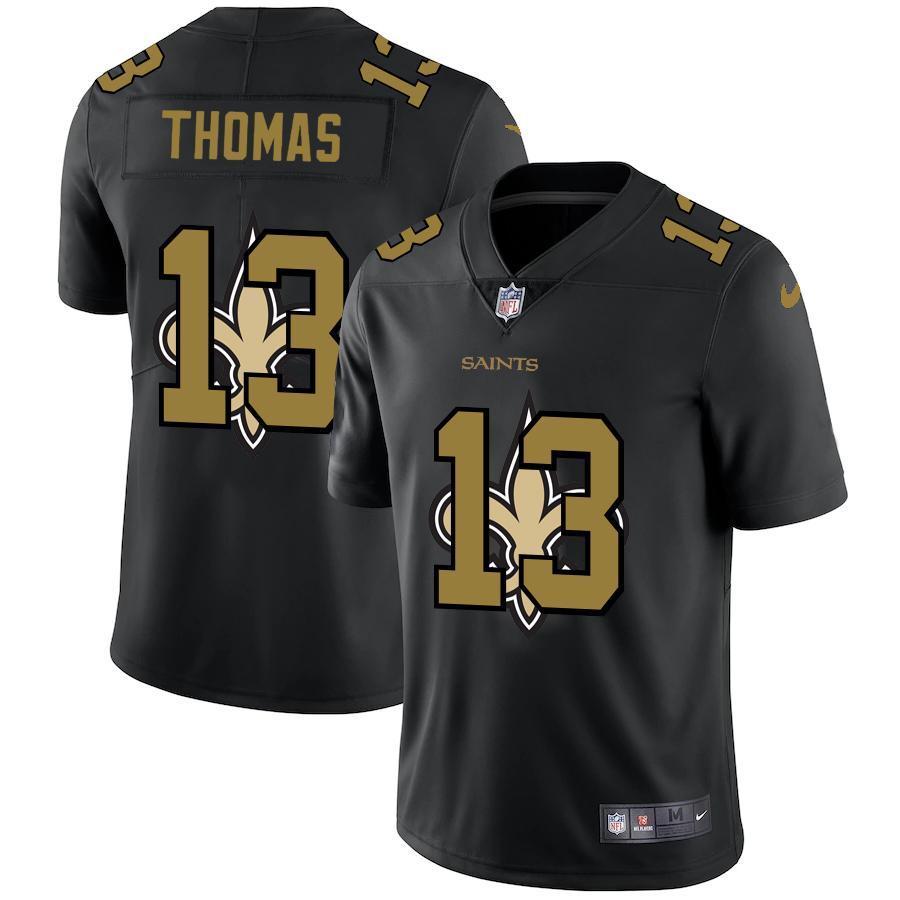 New Orleans Saints #13 Michael Thomas Nike Team Logo Dual Overlap Limited NFL Jersey Black