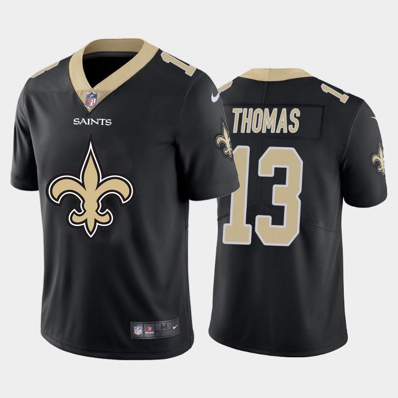 New Orleans Saints #13 Michael Thomas Black Nike Big Team Logo Vapor Limited NFL Jersey