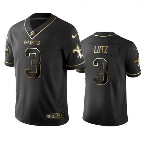 New Orleans Saints #3 Wil Lutz Stitched NFL Vapor Untouchable Limited Black Golden Jersey