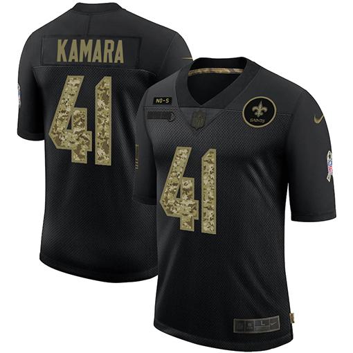 New Orleans Saints #41 Alvin Kamara Nike 2020 Salute To Service Camo Limited NFL Jersey Black