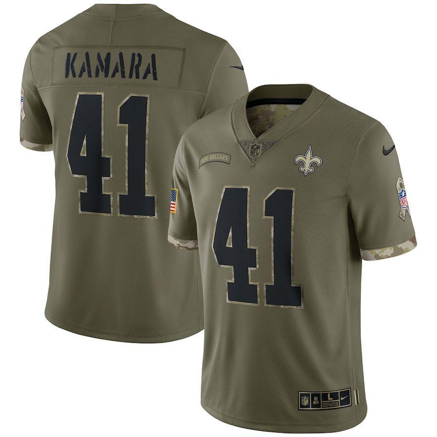 New Orleans Saints #41 Alvin Kamara Nike 2022 Salute To Service Limited Jersey - Olive