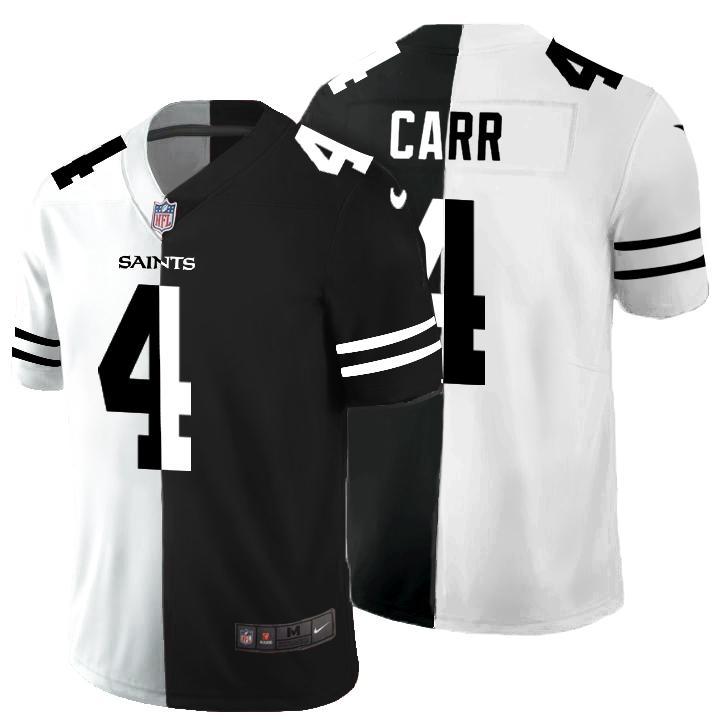 New Orleans Saints #4 Derek Carr Black V White Peace Split Nike Vapor Untouchable Limited NFL Jersey