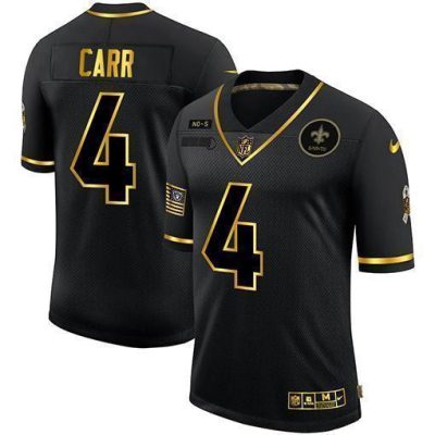 New Orleans Saints #4 Derek Carr Nike 2020 Salute To Service Golden Limited NFL Jersey Black