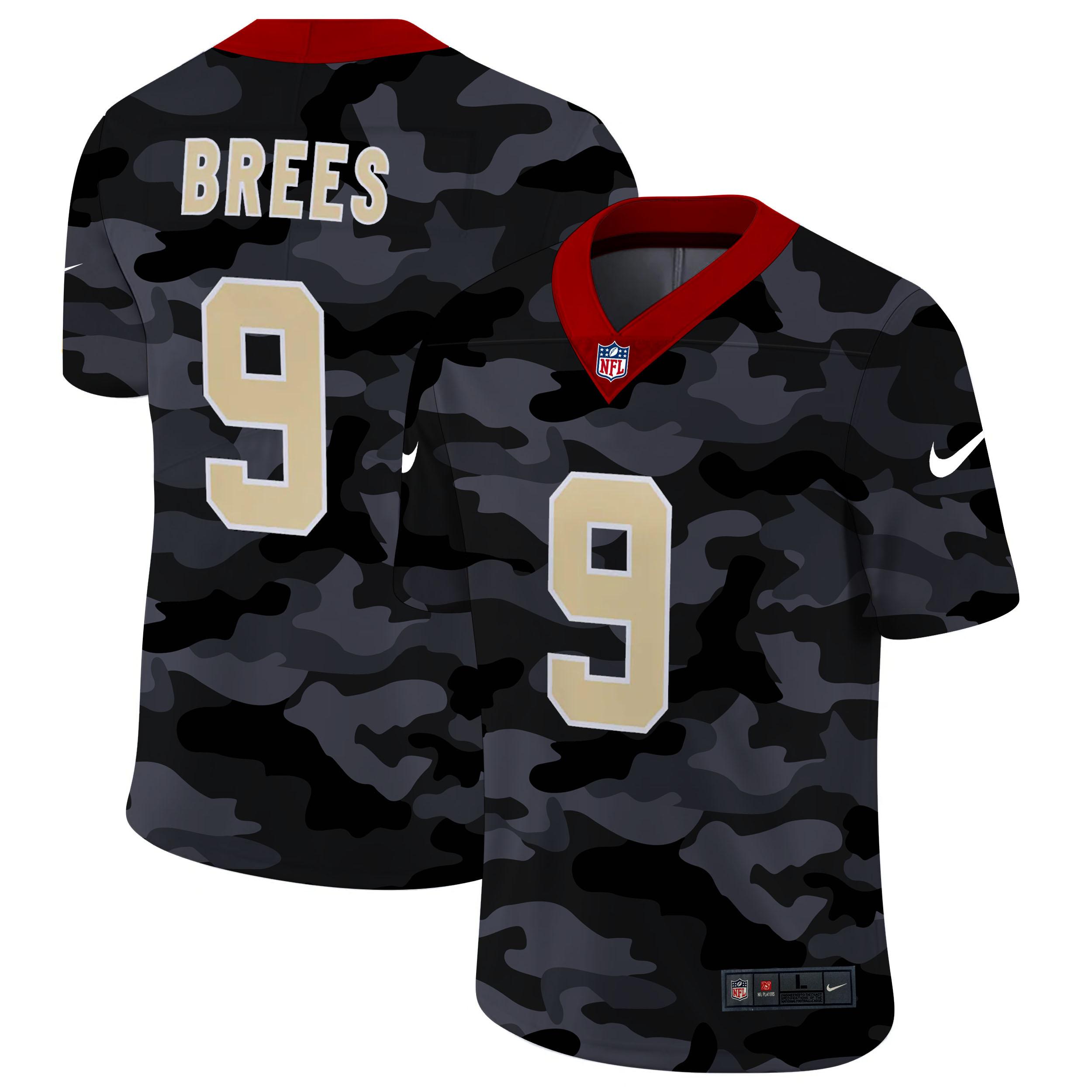 New Orleans Saints #9 Drew Brees Nike 2020 Black CAMO Vapor Untouchable Limited Stitched NFL Jersey