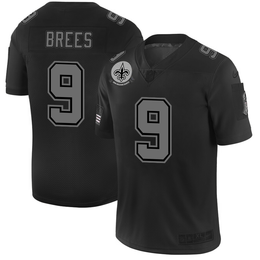 New Orleans Saints #9 Drew Brees Nike Black 2019 Salute To Service Limited Stitched NFL Jersey