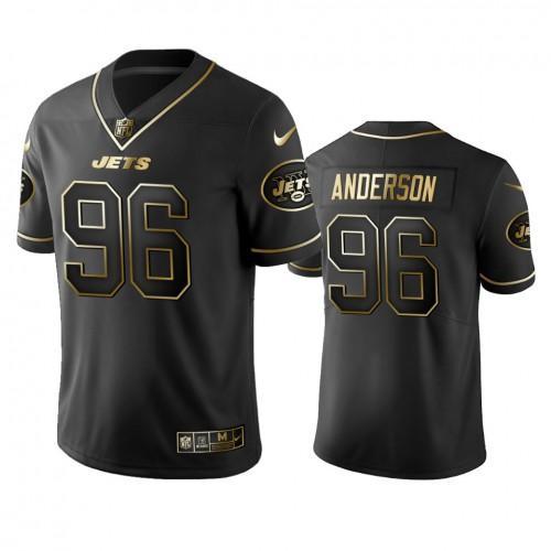 New York Jets #96 Henry Anderson Stitched NFL Vapor Untouchable Limited Black Golden Jersey