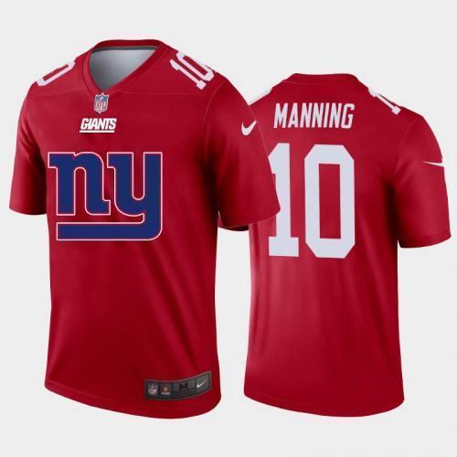 New York New York Giants #10 Eli Manning Red Men's Nike Big Team Logo Vapor Limited NFL Jersey Men's