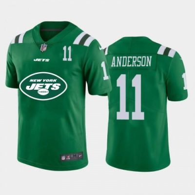 New York New York Jets #11 Robby Anderson Green Nike Big Team Logo Player Vapor Limited NFL Jersey