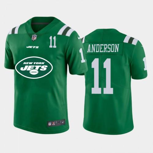 New York New York Jets #11 Robby Anderson Green Nike Big Team Logo Player Vapor Limited NFL Jersey
