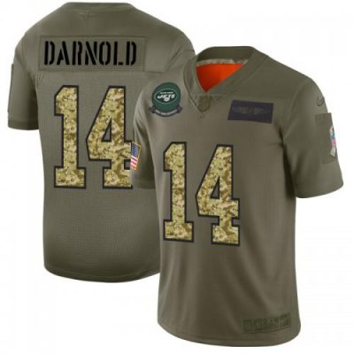 New York New York Jets #14 Sam Darnold Nike 2019 Olive Camo Salute To Service Limited NFL Jersey