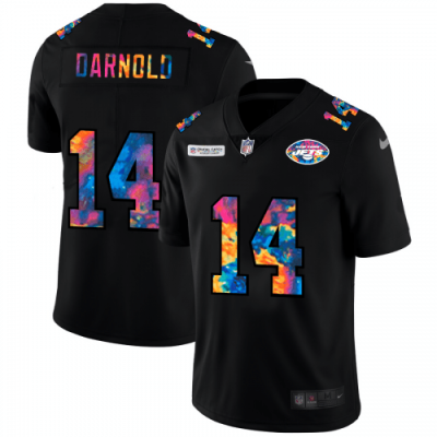 New York New York Jets #14 Sam Darnold Nike Multi-Color Black 2020 NFL Crucial Catch Vapor Untouchable Limited Jersey
