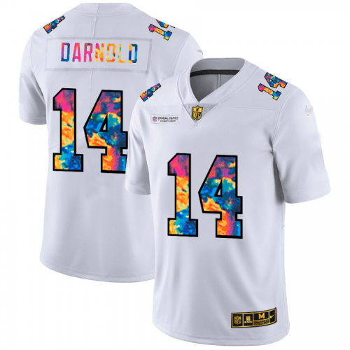 New York New York Jets #14 Sam Darnold White Nike Multi-Color 2020 NFL Crucial Catch Limited NFL Jersey