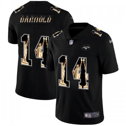 New York New York Jets #14 Sam Darnold Carbon Black Vapor Statue Of Liberty Limited NFL Jersey