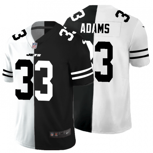 New York New York Jets #33 Jamal Adams Black V White Peace Split Nike Vapor Untouchable Limited NFL Jersey