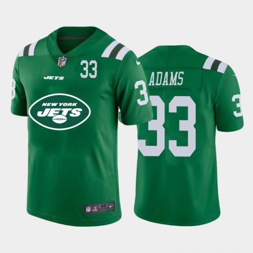 New York New York Jets #33 Jamal Adams Green Nike Big Team Logo Player Vapor Limited NFL Jersey