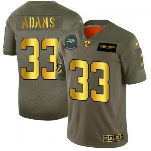 New York New York Jets #33 Jamal Adams NFL Nike Olive Gold 2019 Salute to Service Limited Jersey