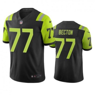 New York New York Jets #77 Mekhi Becton Nike Black Green City Edition Vapor Limited Jersey