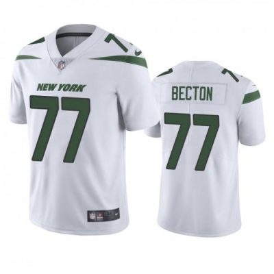 New York New York Jets #77 Mekhi Becton Nike White 2020 NFL Draft Vapor Limited Jersey