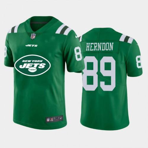 New York New York Jets #89 Chris Herndon Green Nike Big Team Logo Vapor Limited NFL Jersey