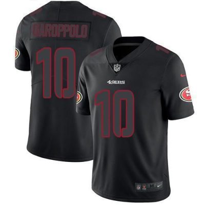 Nike 49ers #10 Jimmy Garoppolo Black Stitched NFL Limited Rush Impact Jersey