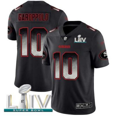 Nike 49ers #10 Jimmy Garoppolo Black Super Bowl LIV 2020 Stitched NFL Vapor Untouchable Limited Smoke Fashion Jersey