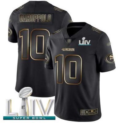Nike 49ers #10 Jimmy Garoppolo Black/Gold Super Bowl LIV 2020 Stitched NFL Vapor Untouchable Limited Jersey