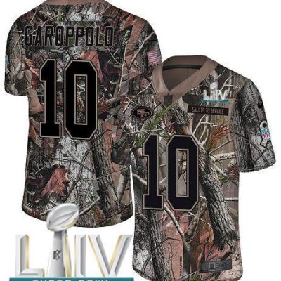 Nike 49ers #10 Jimmy Garoppolo Camo Super Bowl LIV 2020 Stitched NFL Limited Rush Realtree Jersey