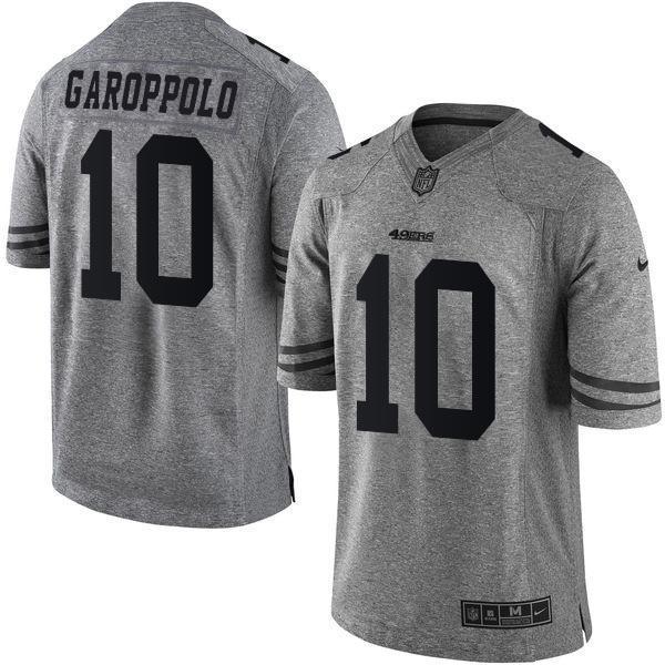 Nike 49ers #10 Jimmy Garoppolo Gray Stitched NFL Limited Gridiron Gray Jersey
