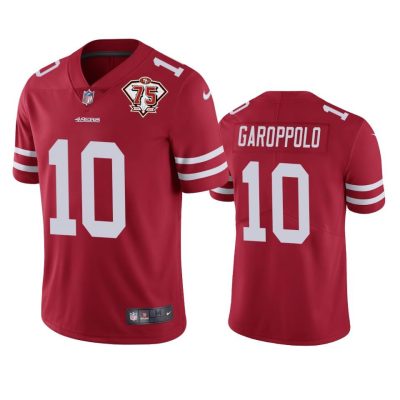 Nike 49ers #10 Jimmy Garoppolo Red 75th Anniversary Stitched NFL Vapor Untouchable Limited Jersey