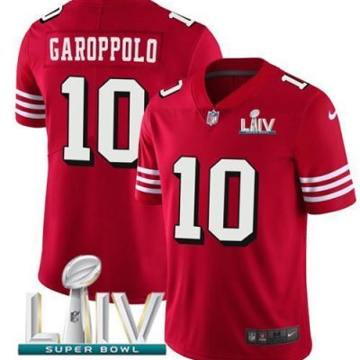 Nike 49ers #10 Jimmy Garoppolo Red Super Bowl LIV 2020 Team Color Stitched NFL Vapor Untouchable Limited II Jersey