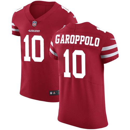 Nike 49ers #10 Jimmy Garoppolo Red Team Color Stitched NFL Vapor Untouchable Elite Jersey