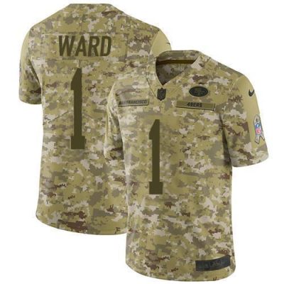 Nike 49ers #1 Jimmie Ward Camo Stitched NFL Limited 2018 Salute To Service Jersey