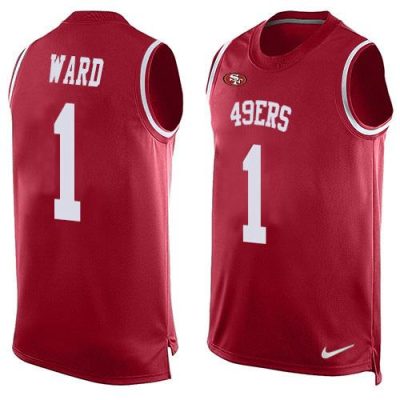 Nike 49ers #1 Jimmie Ward Red Team Color Stitched NFL Limited Tank Top Jersey