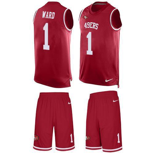 Nike 49ers #1 Jimmie Ward Red Team Color Stitched NFL Limited Tank Top Suit Jersey